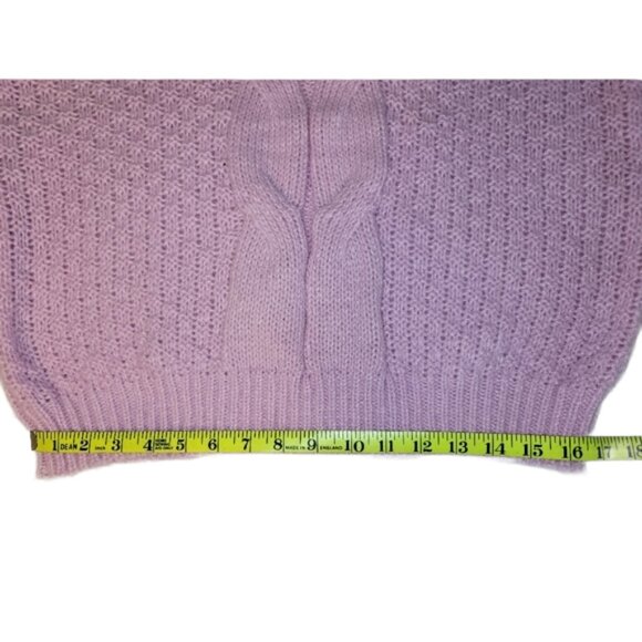 Woven Heart Cable Knit Pink Turtleneck Chunky Sweater Size Medium NWT - Picture 5 of 12